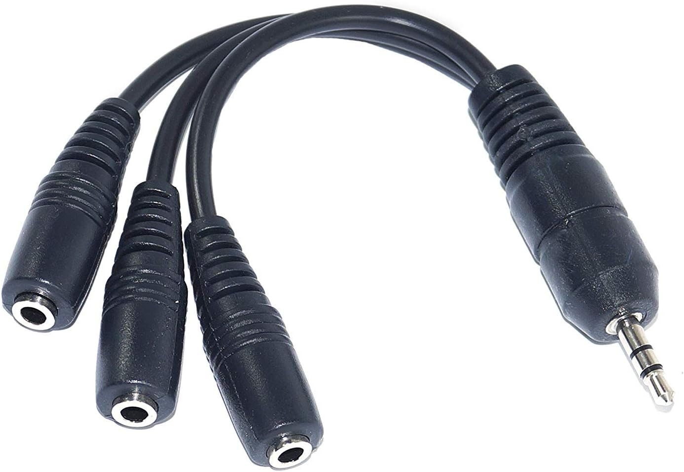 3.5mm (1/8") TRS 1 Male to 3 Female 3-Way Stereo Splitter Audio Cable-(Color May Very),Black