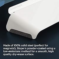 Vista 6 de FluidStance Slope Desktop Dry Erase Computer to-Do Board, Dry Erase Surface, Solid Steel with White Surface (White, Medium)
