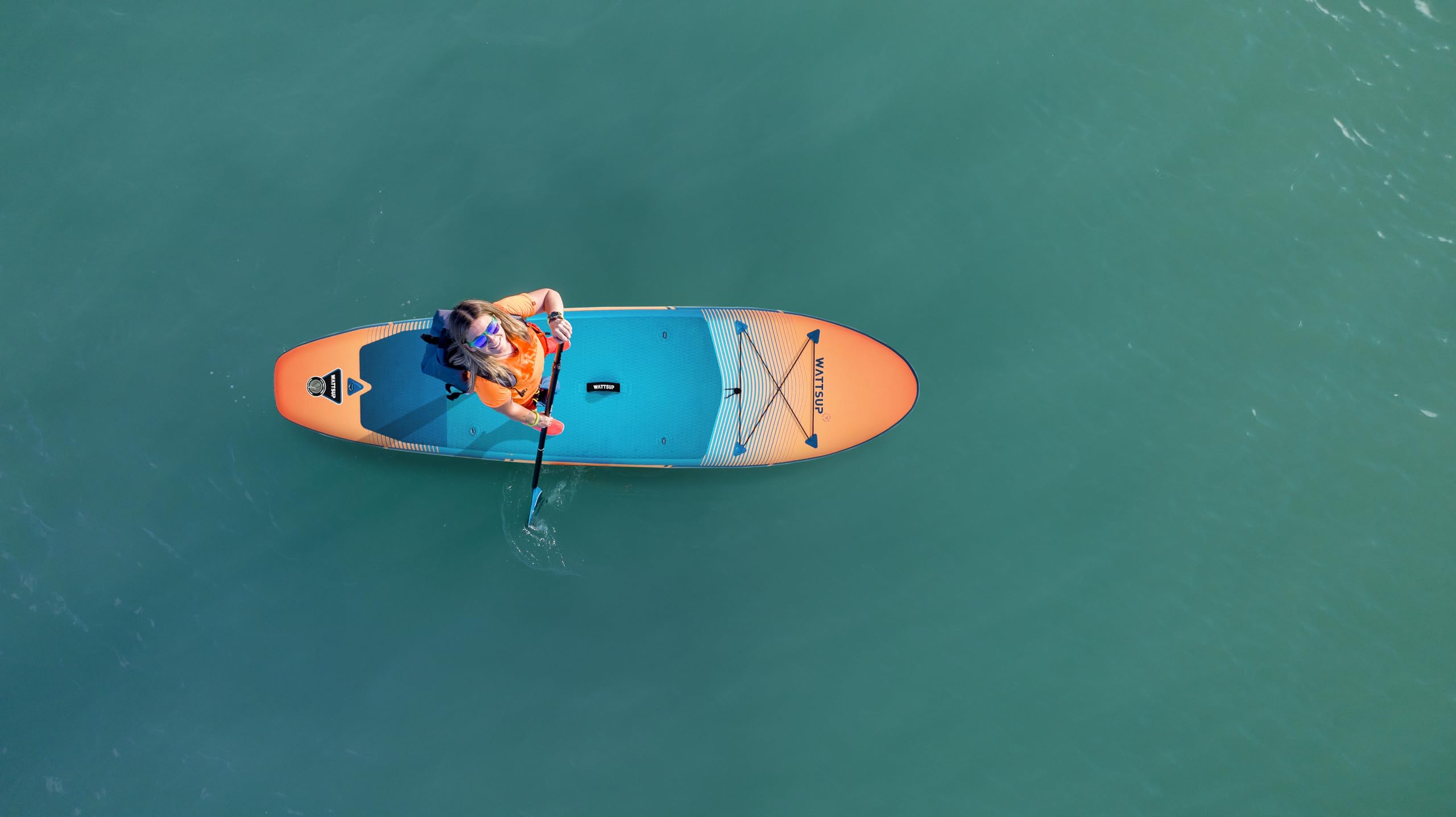 Wattsup - SUP Stand Up Paddle gonfiabile - Gamma First - Dropstitch - Pacchetto completo: Pagaia, Leash, Pompa, Borsa da trasporto