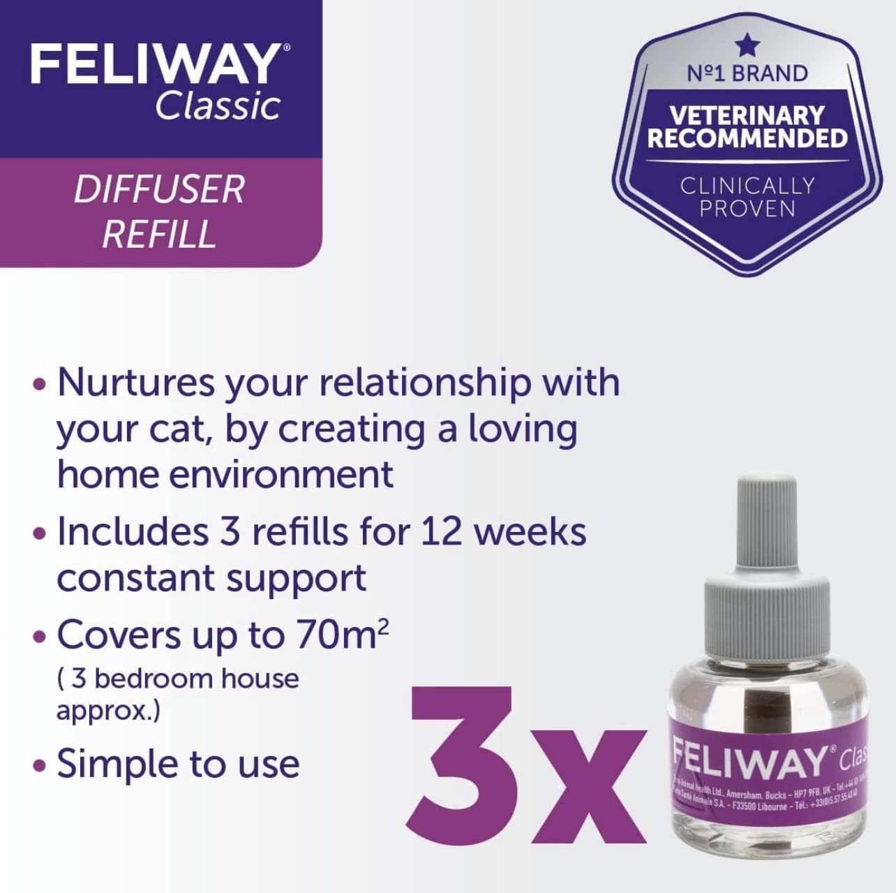 Amazon | 尿のマーキング対策 Feliwayフェリウェイ 交換用リキッド 3個