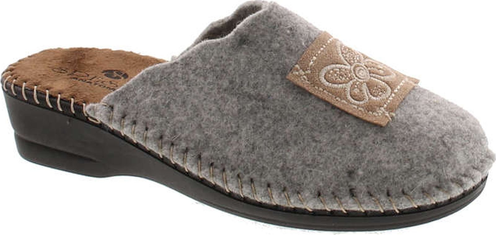 Womens 15217 Natural Wool Hippie Flower Cozy House Slippers Made In Europe