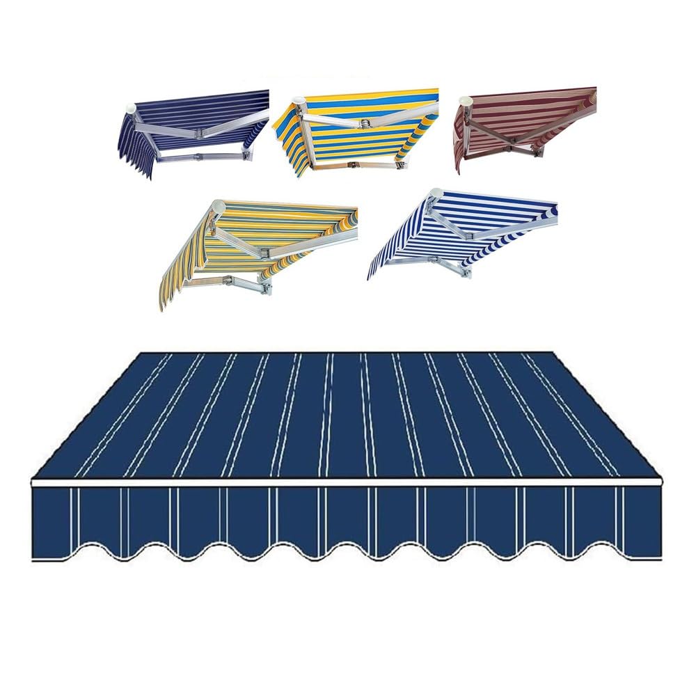 Toile pour auvent rétractable 3x3m bleu foncé imperméable et durable
