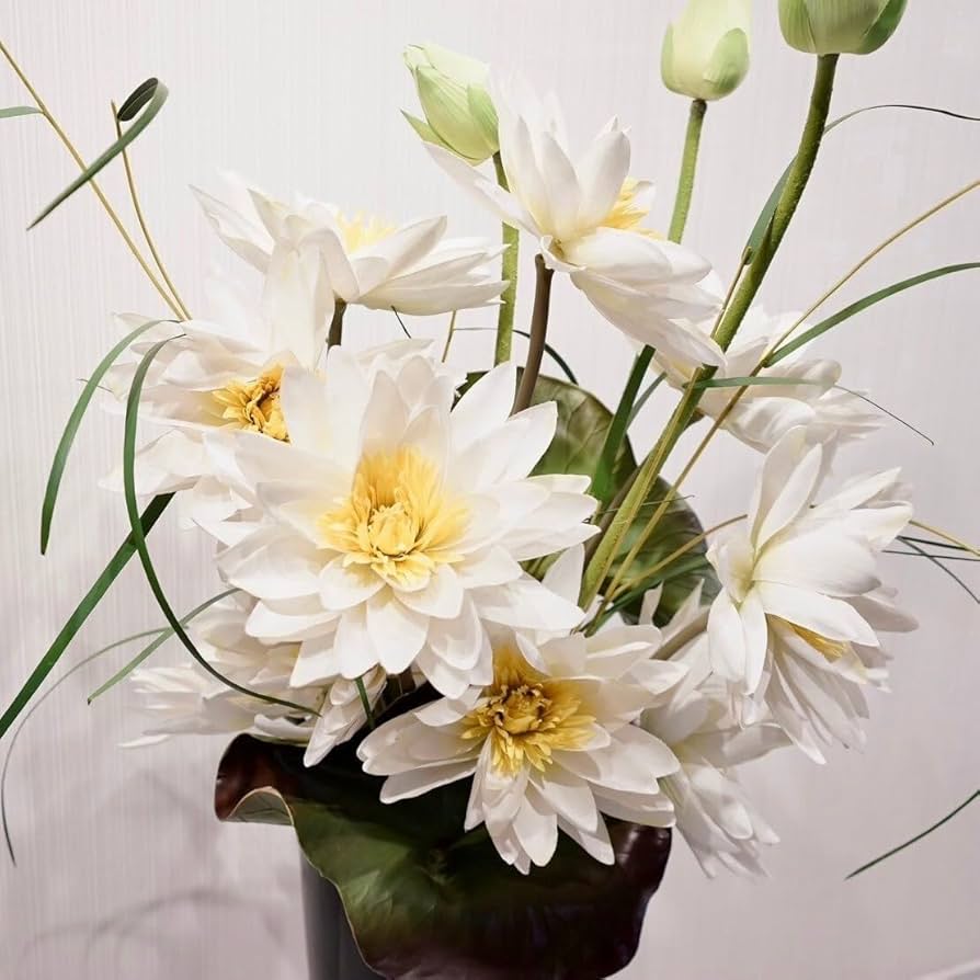 Amazon.co.jp: エミリオロバ フラワーベース 黒 大型 造花一体型