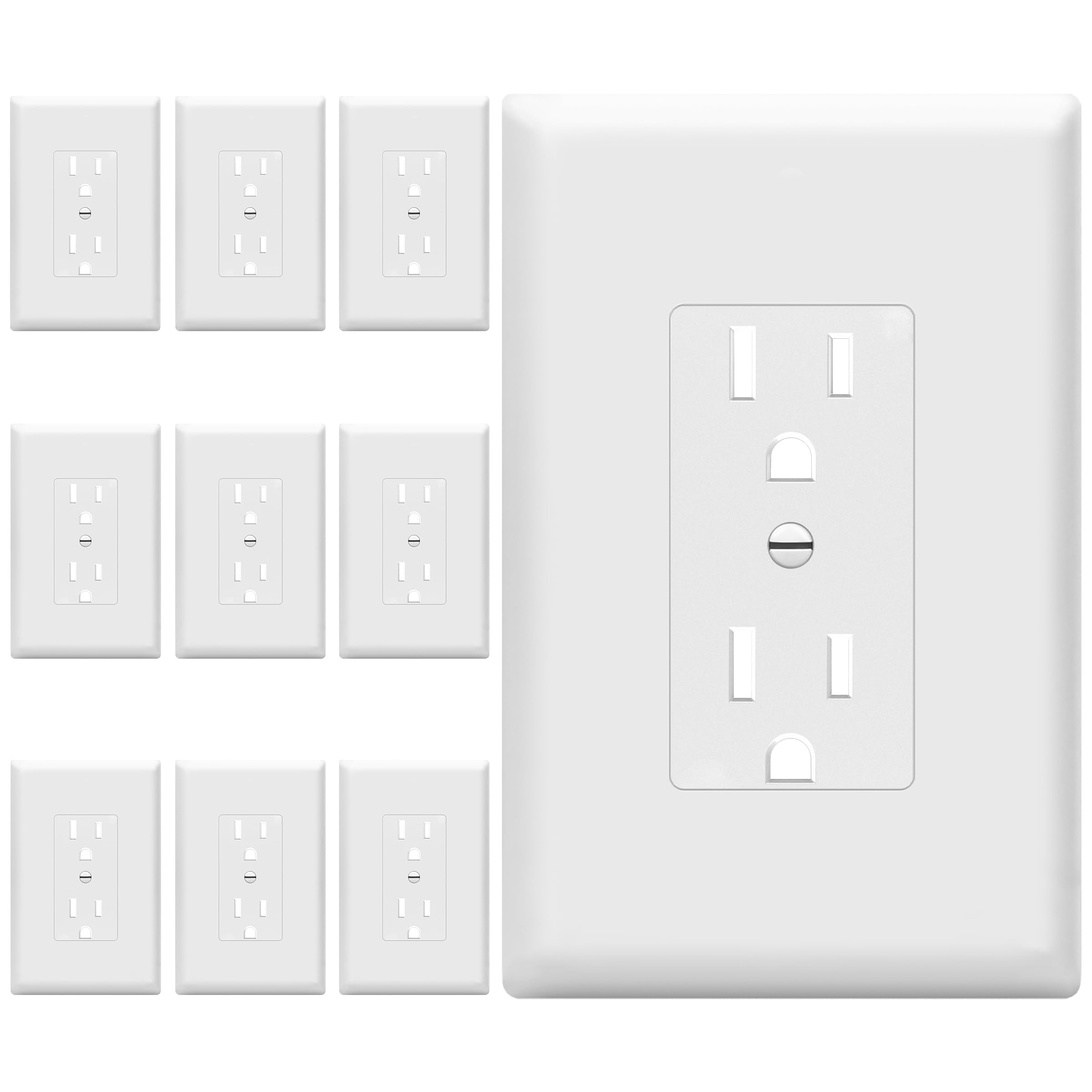 Decorative Outlet Covers - Modern White Wall Plate -1