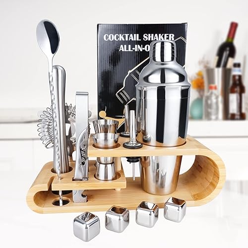 Miniatura 7 de Juego de coctelera de cóctel kit de barman de mezcla SuperCook accesorios de barra para el juego de bar casero coctelera Martini de 25 onzas Muddler