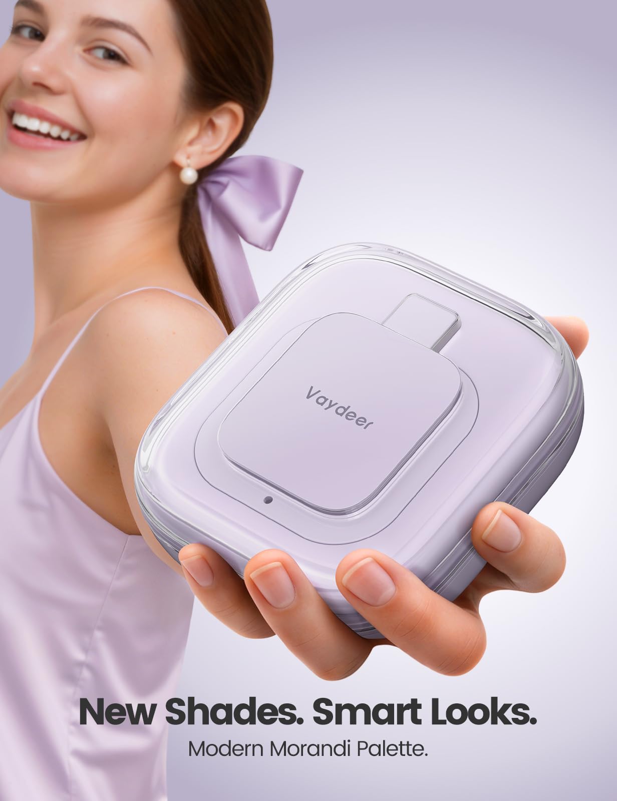 VAYDEER Limpiador Ultrasónico 48 kHz con 3 Modos, Morado | Limpieza ultrasónica portátil para férulas, retenedores, prótesis y joyas con temporizador digital