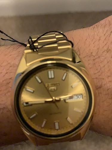 Amazon.co.jp: SEIKO シリーズ5 自動巻き ゴールドダイヤル メンズ