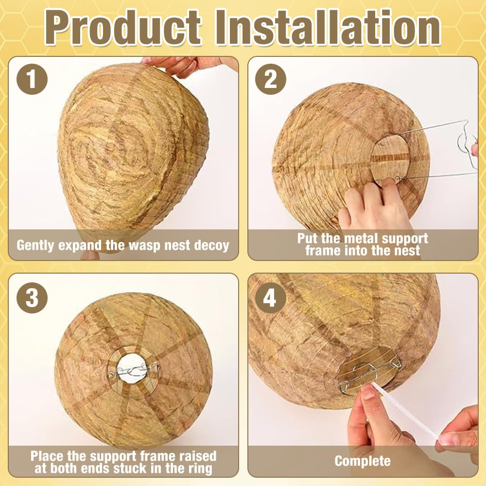 Mineup 8 Piezas Nido de Avispas, Nido de Avispa Artificial, Nido de Avispas Colgante, Nido de Avispas de Suspensión, Natural Ecológico para hogares y Jardines al Aire Libre