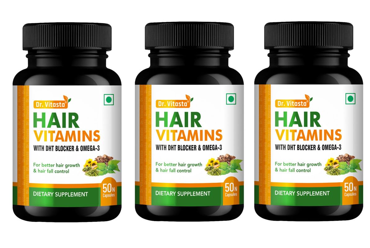 DR. VITASTA Hair Vitamins with DHT Blocker & Omega-3 for Better Hair Growth & Hair Fall Control Dietary Supplement (50 Capsules - Pack of 3) (B0D3XPJ9V6) Amazon Price History, Amazon Price Tracker