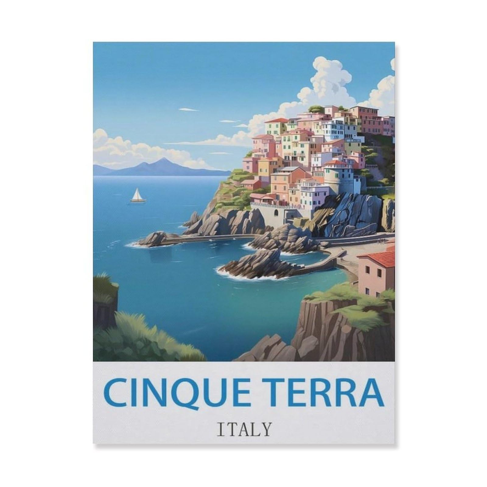 Metal Tin Sign，Cinque Terra Italy(15x30cm）
