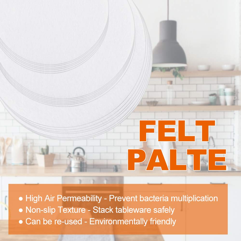 30 separadores de platos de fieltro, separadores de platos | protectores de platos de cena, protectores de platos de porcelana, separadores de ollas para proteger y apilar tus