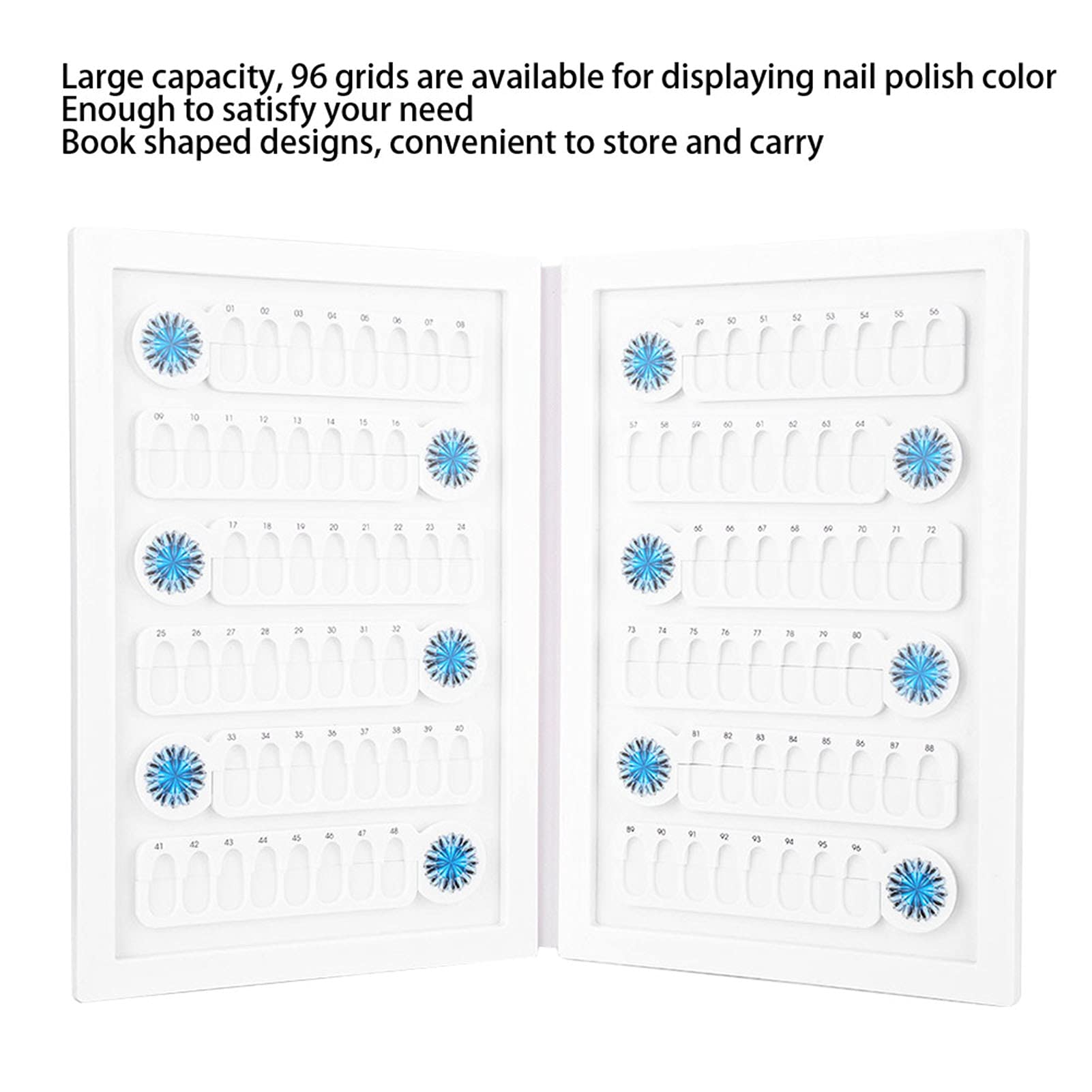96 Raster Acryl-Nagellack-Farbkarte, Buch, Magnet, falsche Nagelfarben-Anzeigetafel (Rote Rose)