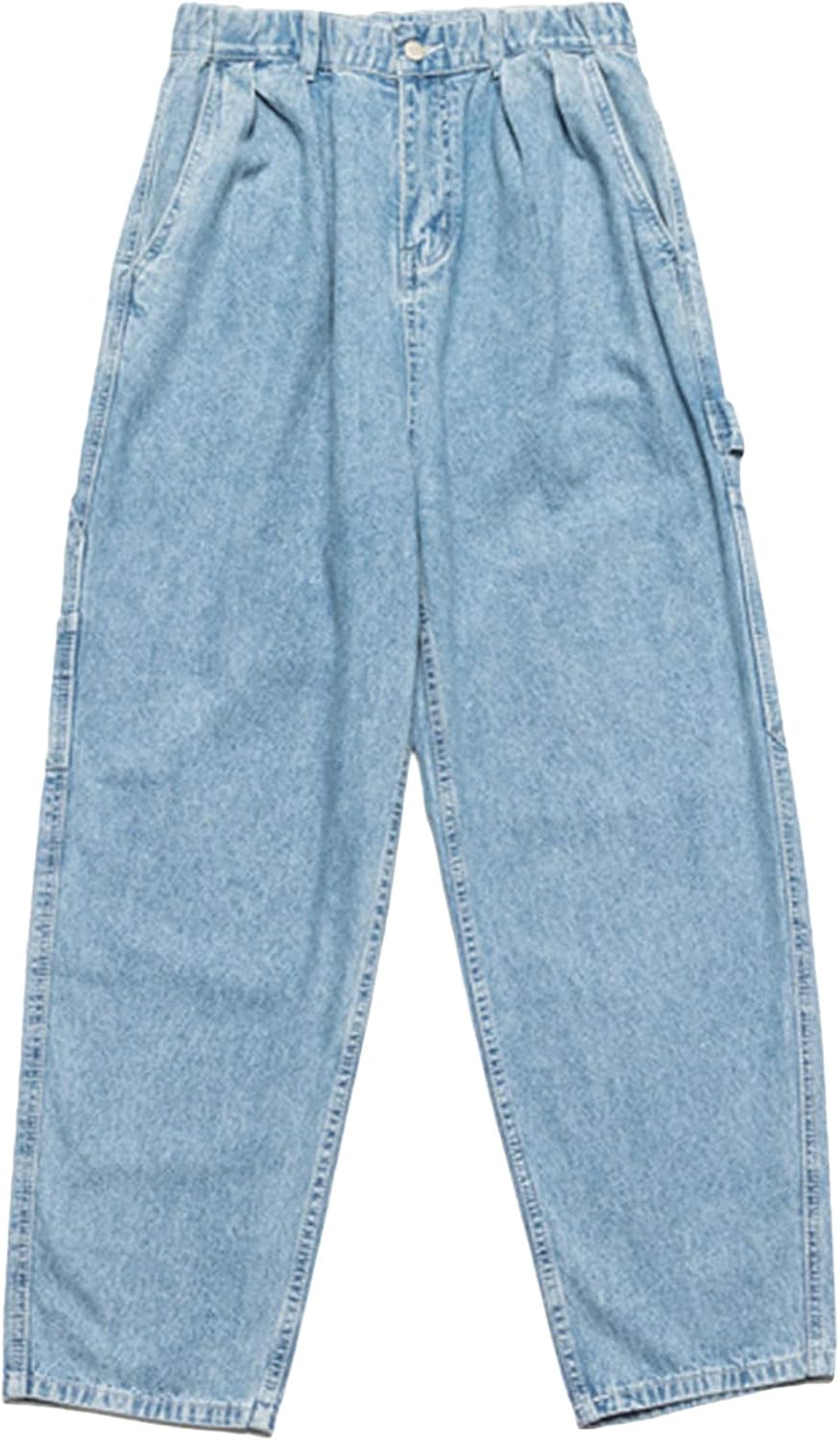 Men's Disstressed Washed Vintage Jeans Stretch Classic Baggy Denim Jeans Relaxed Fit Double-Front Jeans