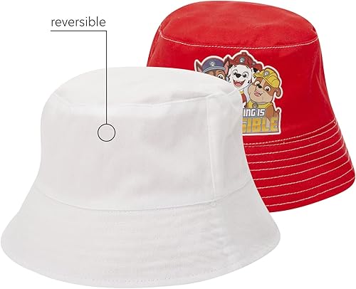 Miniatura 4 de Nickelodeon Sombrero de pescador de Paw Patrol para niños Reversible Chase, Marshall y Rubble Sun Hat (Edad 2-7)