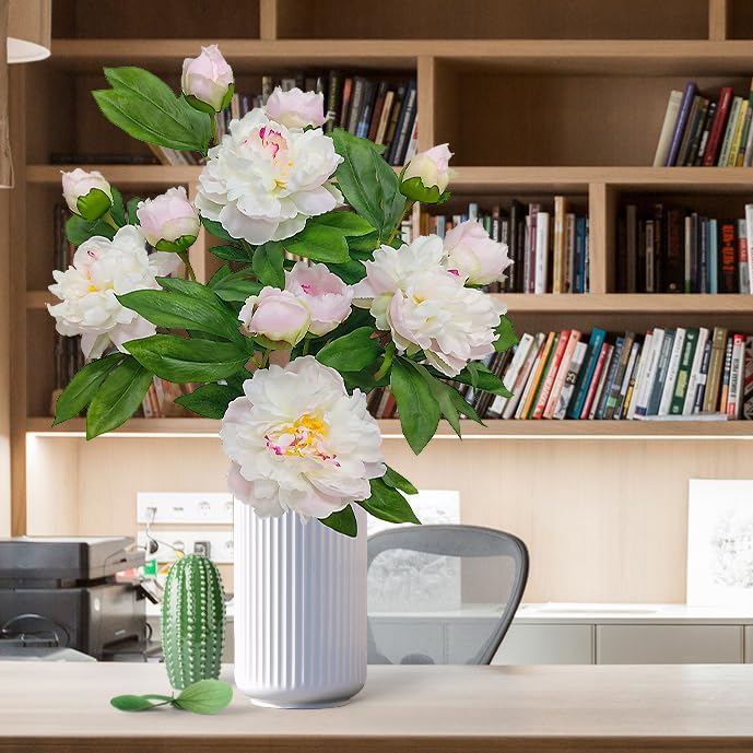 Peony Artificial Flowers,4 Pcs Fake Faux Peonies Flowers Look Real,Silk Peonies with Stems for Home Decor,Light Pink Peonies Artificial Flowers for Floral Arrangements (4, Light Pink) - Image 8