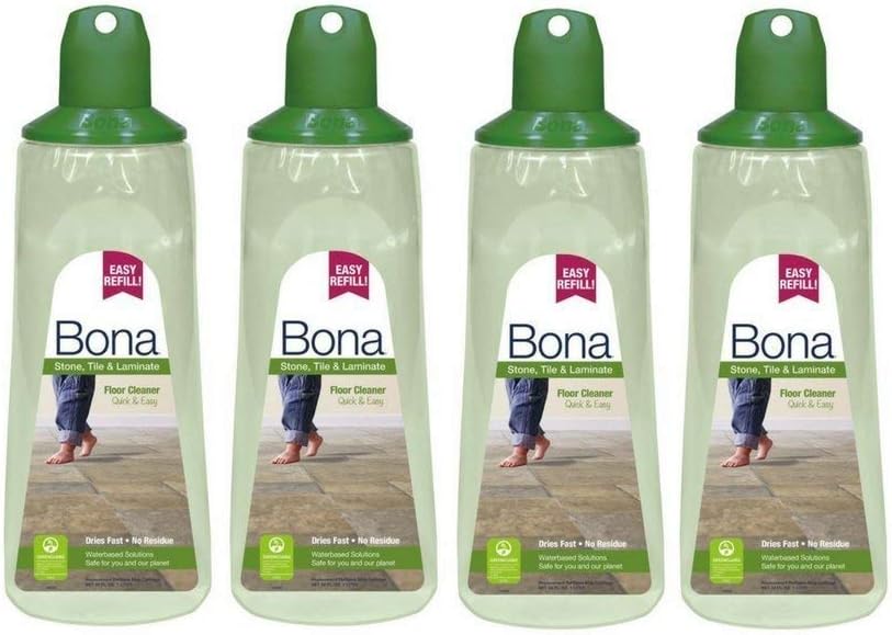 4 Pack of Bona Stone Tile & Laminate Floor Cleaner Refill Cartridge, 33 oz