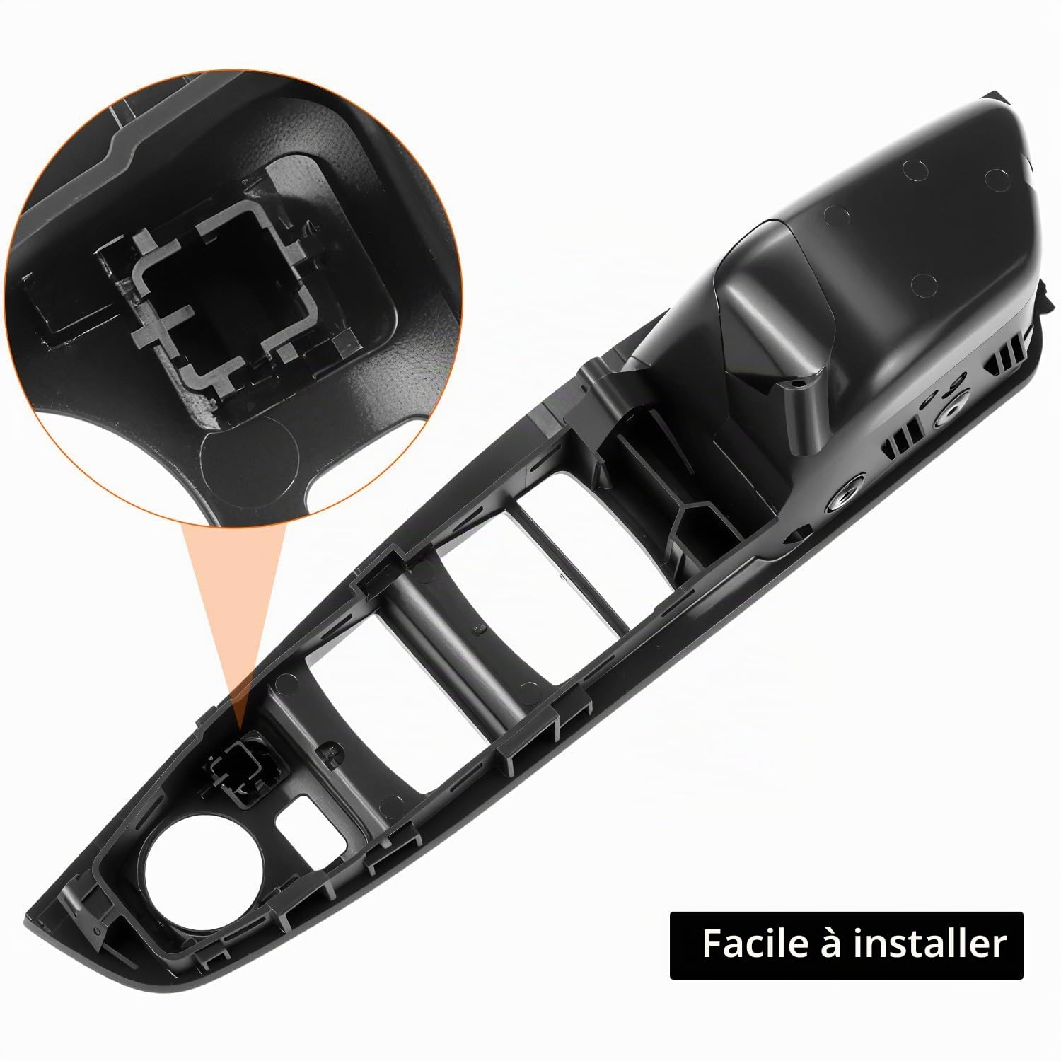 QWORK® Garniture poignée Porte intérieures Avant Gauche, Compatible avec BMW Série 5 F10/F11/F18 (2011-2016) modèle importé