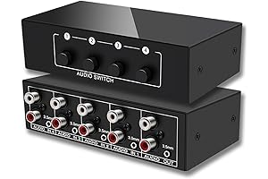 3.5mm Aux + RCA L/R 4-in-1 Multi Bi-Directional Stereo Audio Switch