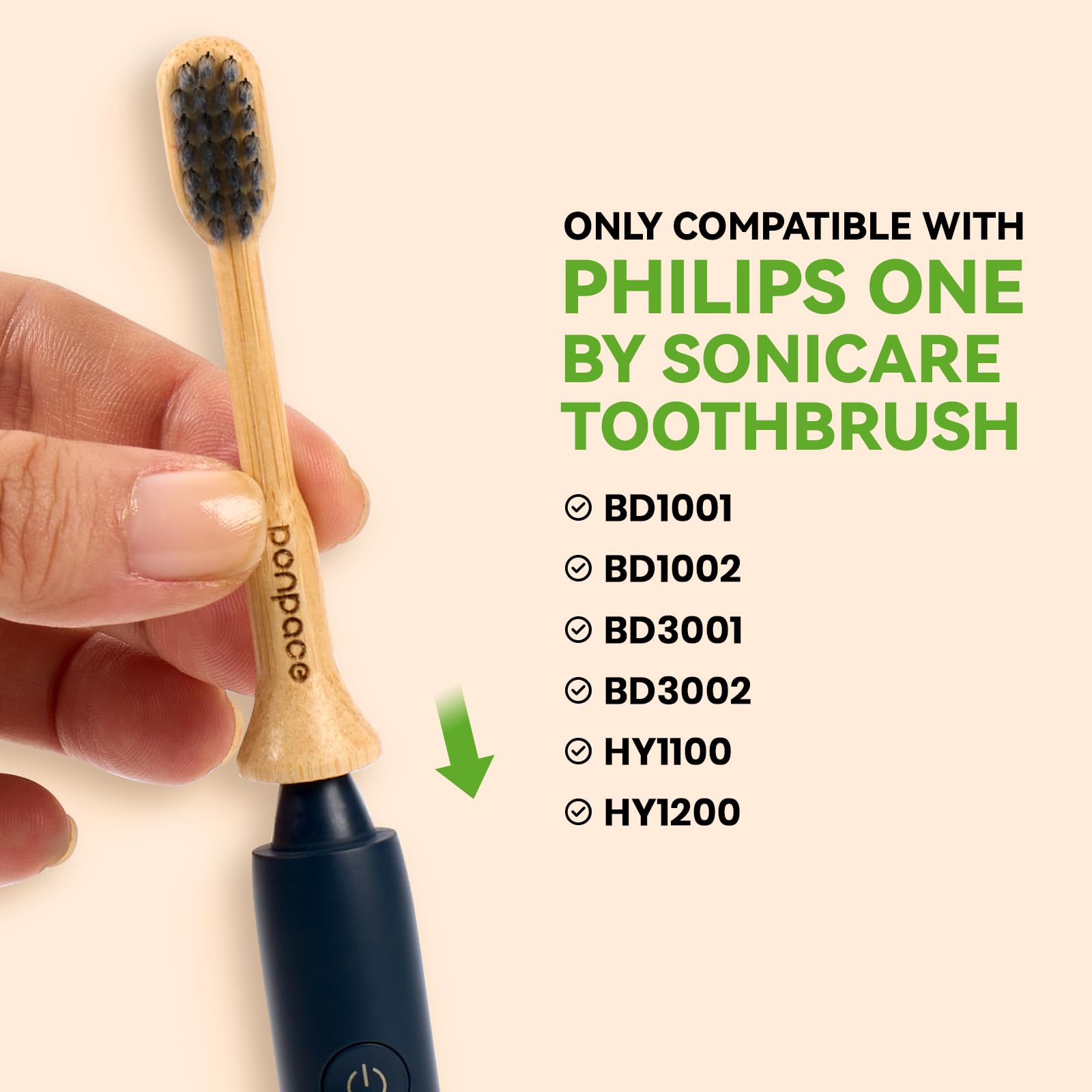 Cabezales de repuesto para cepillo de dientes eléctrico de bambú compatibles con Philips One de Sonicare, con cerdas suaves con infusión de carbón