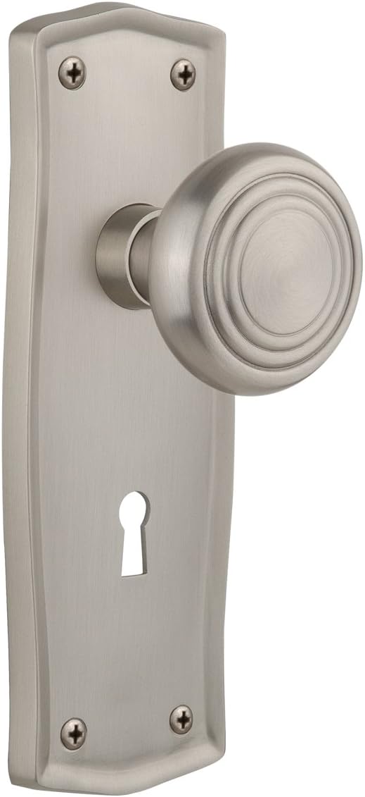 Nostalgic Warehouse Prairie Plate with Keyhole Deco Knob, Single Dummy, Antique Brass