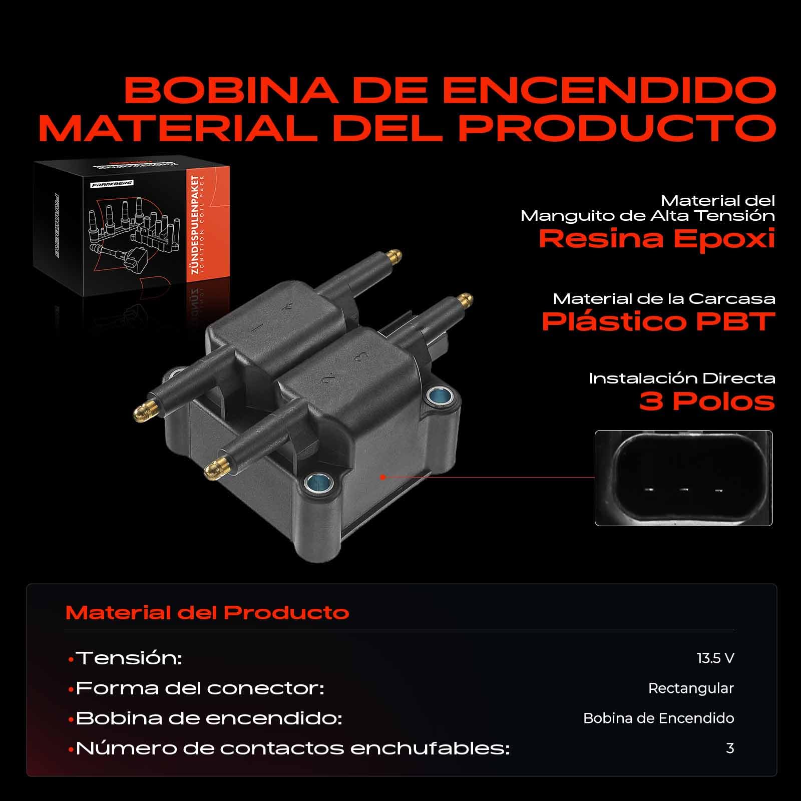 Frankberg Bobinas de encendido Compatible con M.i.n.i cabrio R52 C.o.o.p.e.r M.i.n.i cabrio R52 One M.i.n.i R50 R53 One M.i.n.i R50 R53 C.o.o.p.e.r S M.i.n.i cabrio R52 C.o.o.p.e.r S