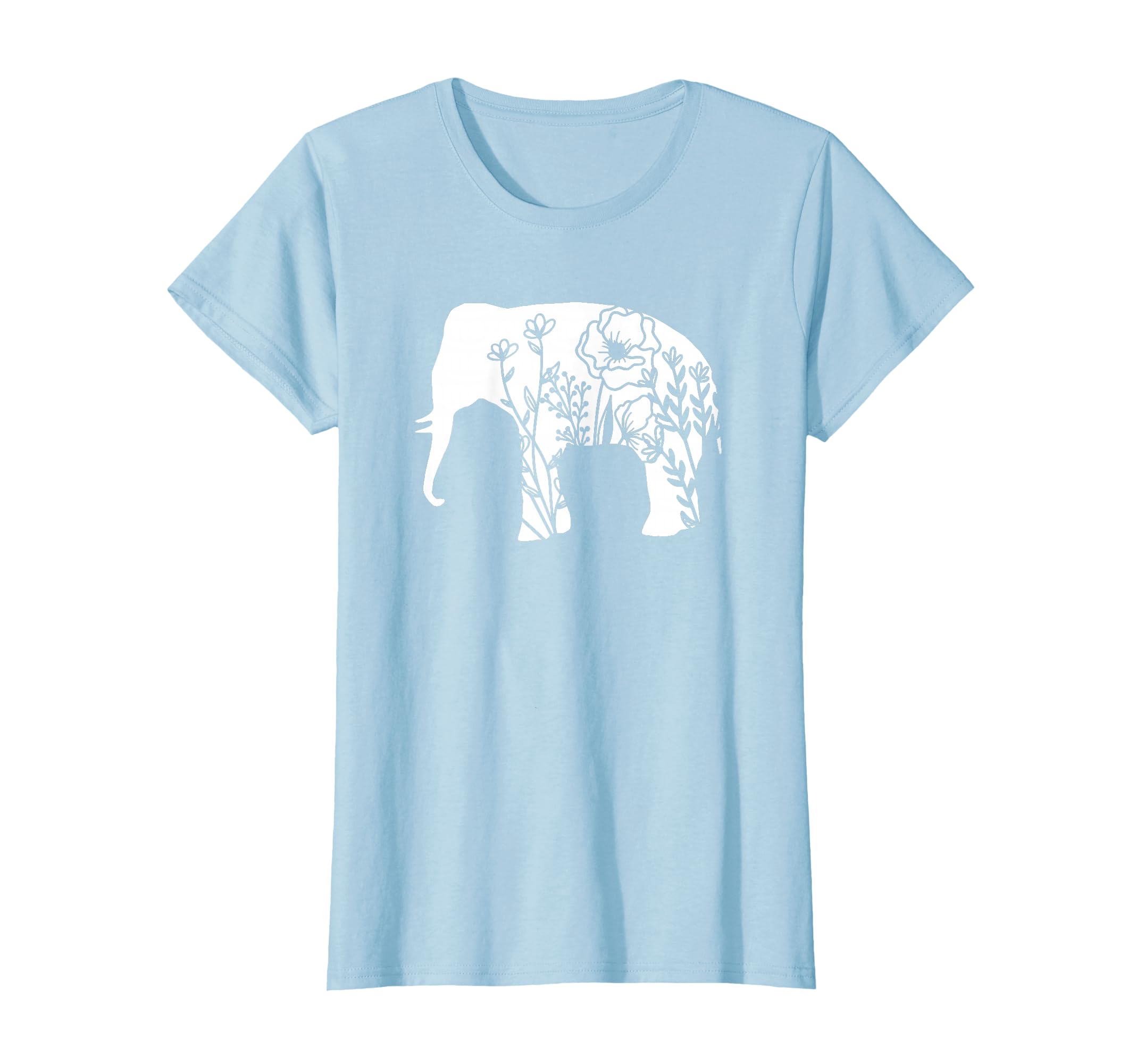 Girls Floral Elephant with Flower Graphic for Teens Mom T-Shirt