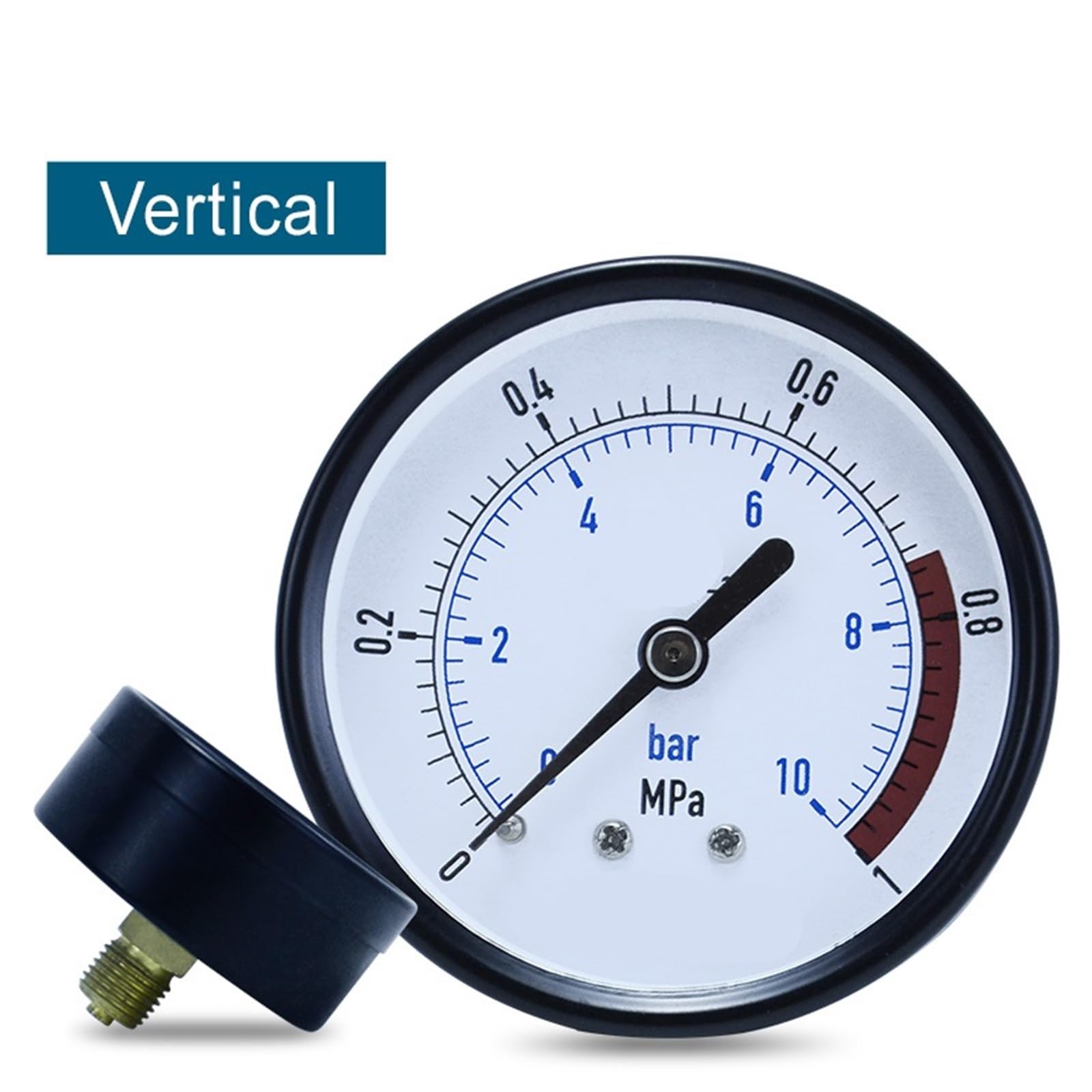 0–60 MPa Manometer für Hydraulik, Wasser, Öl, Luft, radial, axial, Durchmesser 60 mm, Gewinde G1/4 Manometer (Farbe: One Fourth-Radial, Größe: 0–6 MPa)