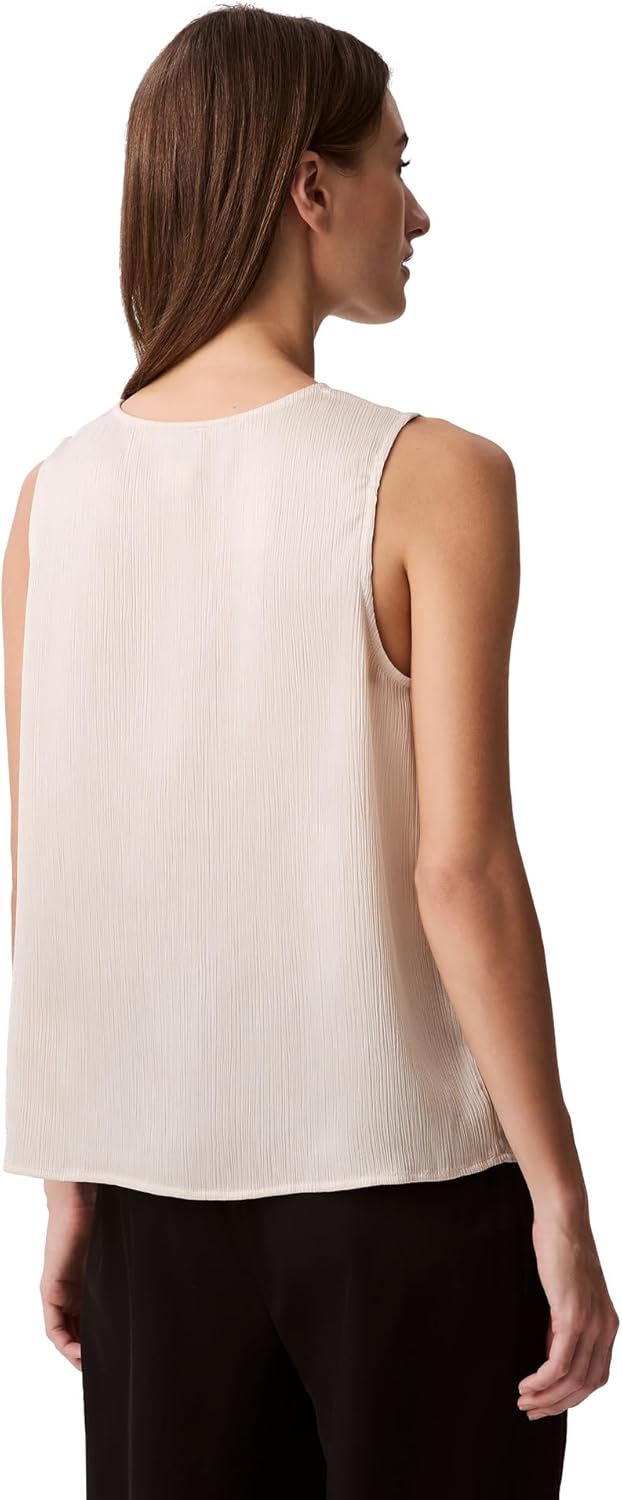 Calvin Klein Womens Plisse V Neck Tank Top - Image 2