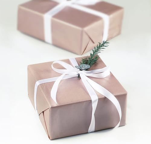 Miniatura 5 de UNIQOOO 100 hojas de papel de seda metálico premium oro rosa champán dorado a granel, papel de regalo para envolver regalos reciclable, accesorio