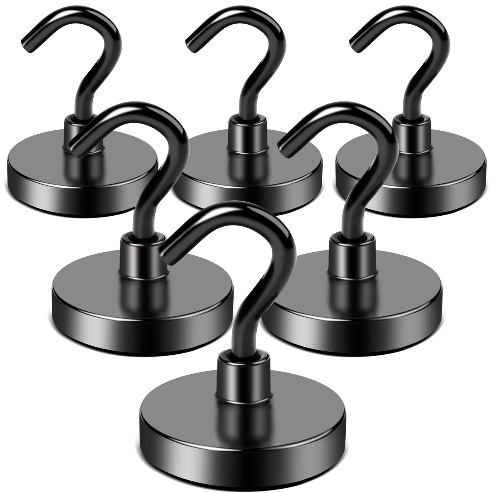 LOVIMAG Cruise Essentials, 80LBS Swivel Magnetic Hooks Heavy Neodymium Magnets With Epoxy Coating For Cruise Black Magnet Hooks For Refrigerator Magnetic Holder Grill Metal Door Locker 12 Pack - View #10