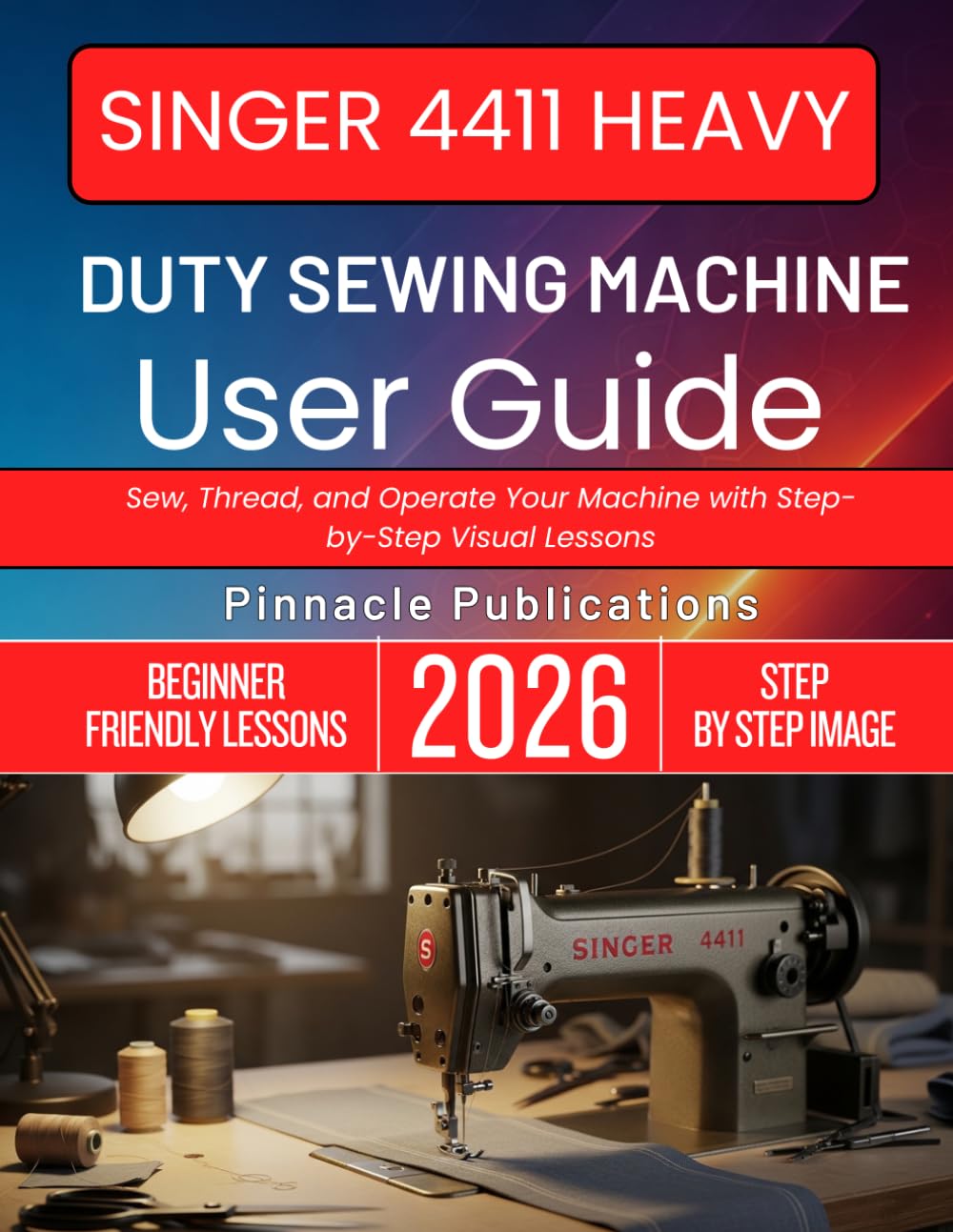 SINGER 4411 HEAVY DUTY SEWING MACHINE USER GUIDE: Sew, Thread, and Operate Your Machine with Step-by-Step Visual Lessons