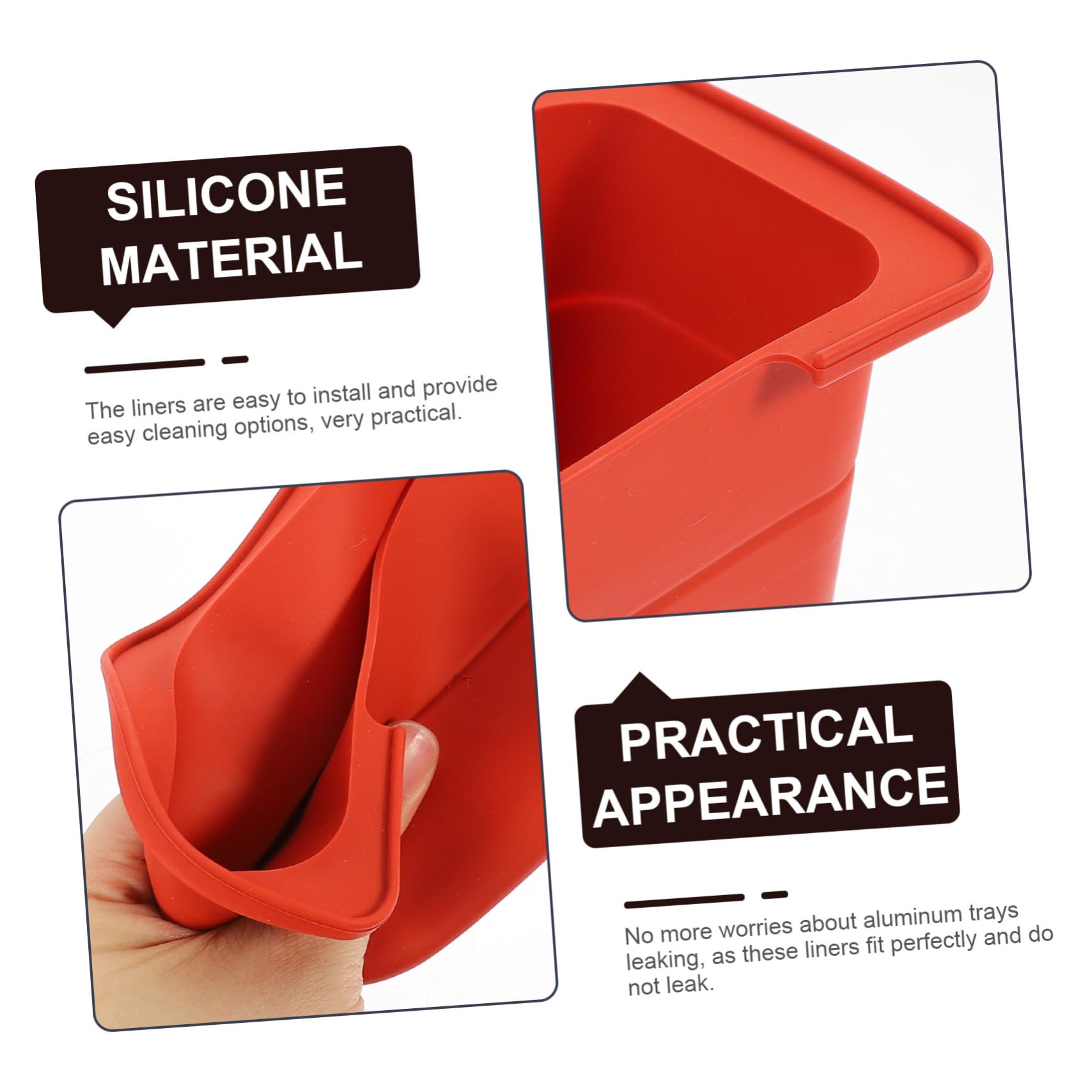 BESPORTBLE Silicone Oil Box Liners 2 Pack Non-Slip Grease Catcher Liner for Grills Easy Storage