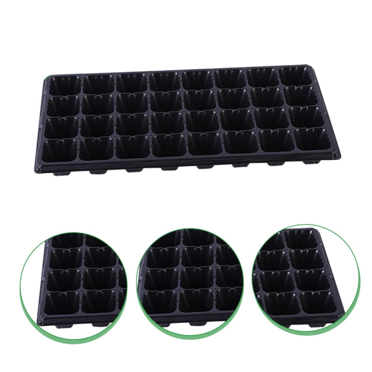 iplusmile Plateaux De Germination pour Plantes Jardin, Lot 10 Pcs 21 Alvéoles, Plastique Réutilisable Noir Épaissi, Semis Intérieur Extérieur, Plateau Imperméable Isolant Thermique