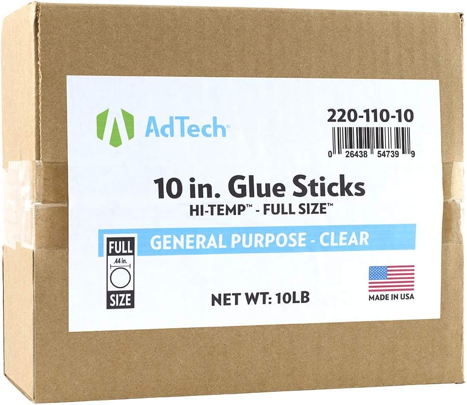 Adtech 10 Pound Box All Purpose Hot Glue Sticks, Clear : Arts, Crafts & Sewing