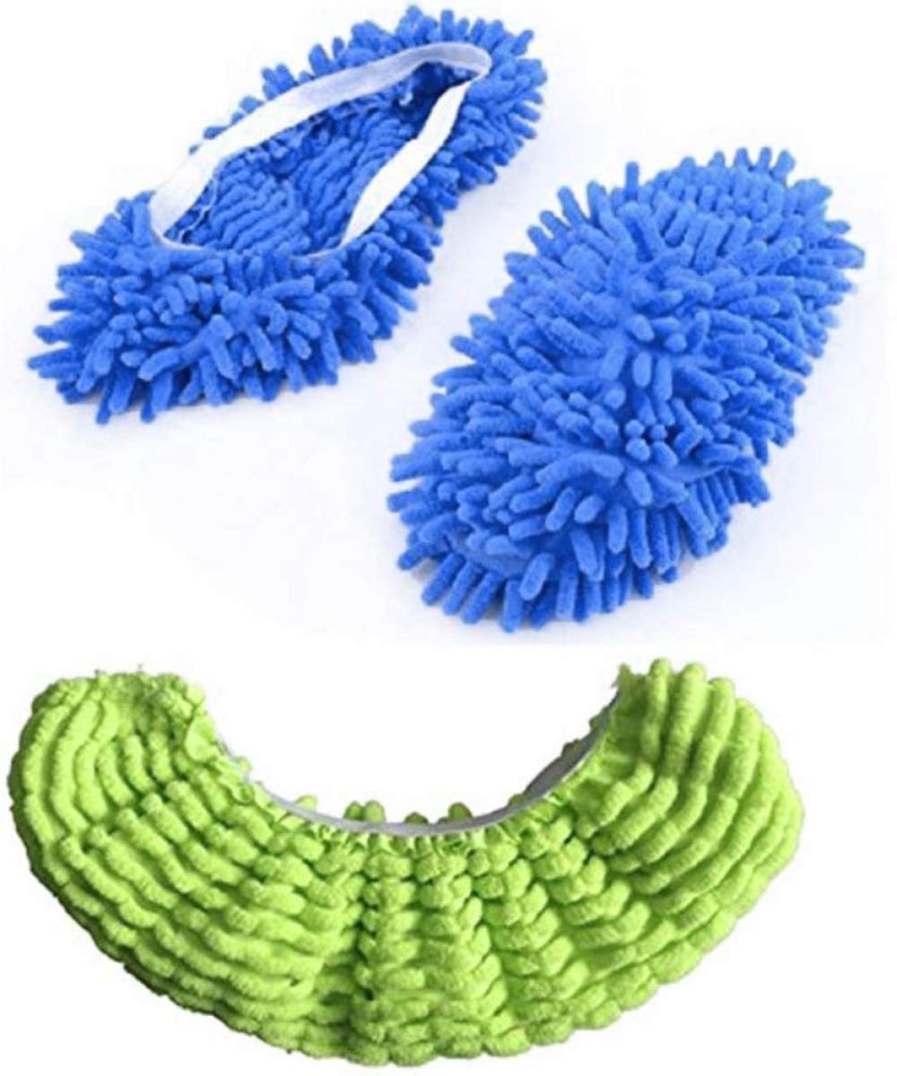 2 PANTOFOLE MOP PULISCI CASA PAVIMENTO IN MICROFIBRA COPRISCARPA