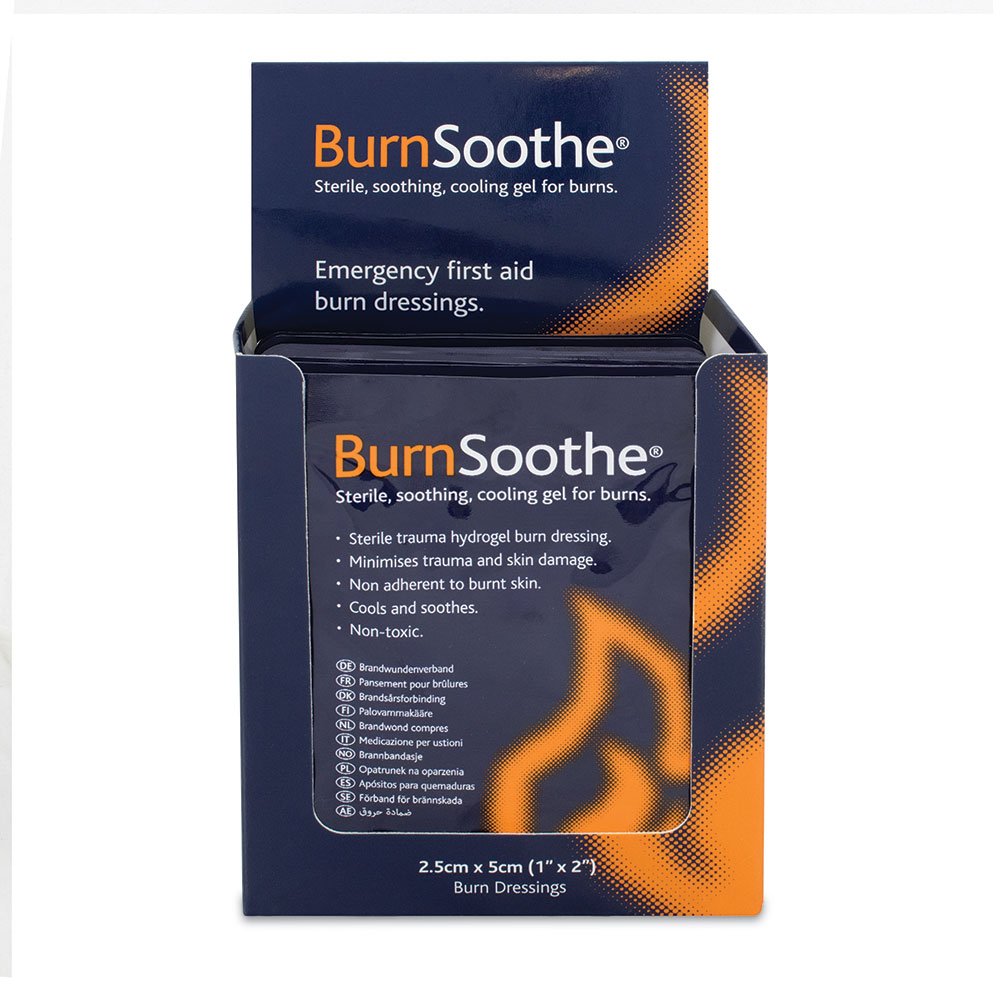 Reliance Medical Burnsoothe Cooling Gel Immediate Dressing for Burns in First Aid Sterile Burns Soothing, Non-Adherent, Non-Toxic, Minimize Trauma and Skin Damage, 2.5 Cm x 2.5 Cm, (Pack of 10)