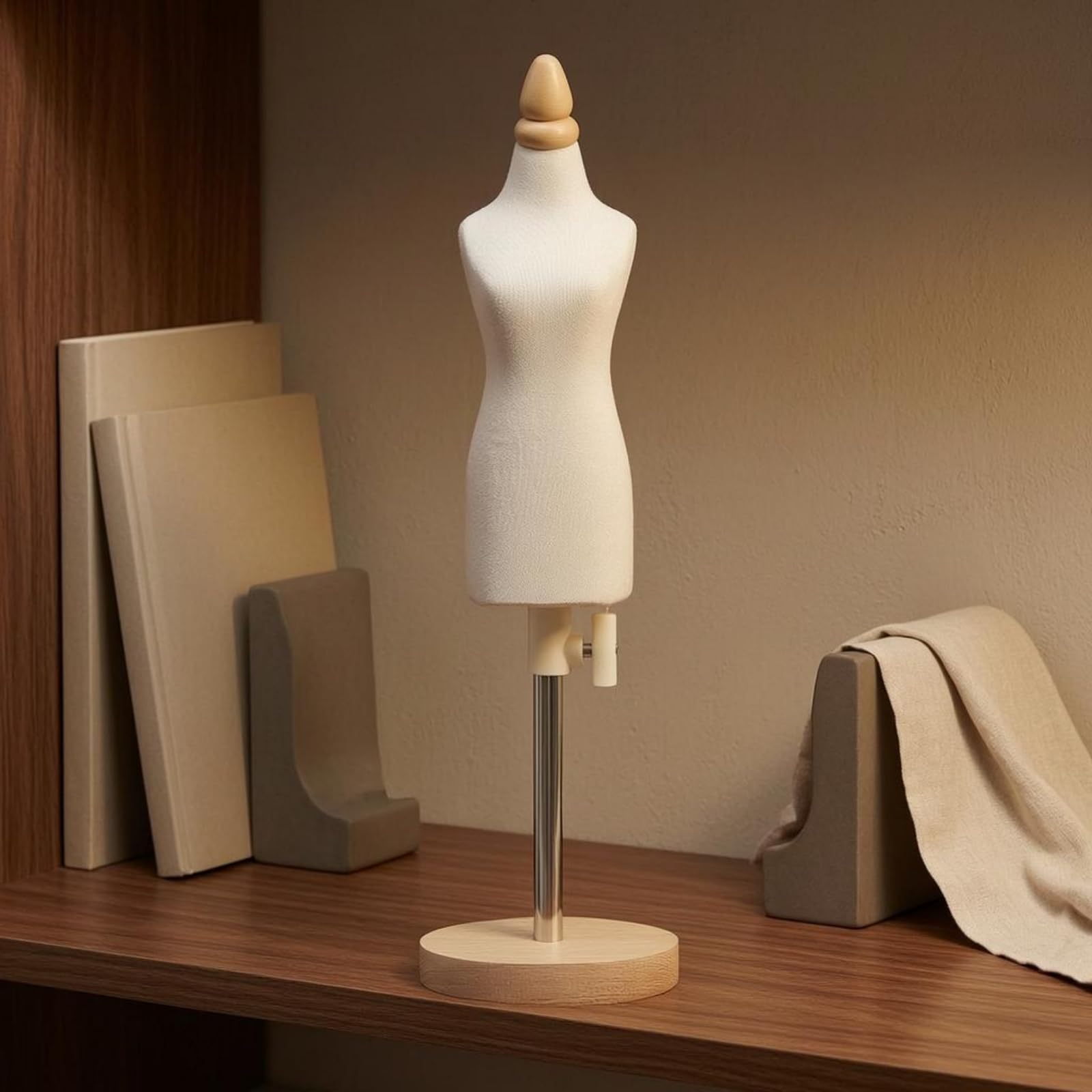 Manichino Sartoria Base in Legno Busto Cucito Superficie Liscia Busto Donna Decorativo , style to 2