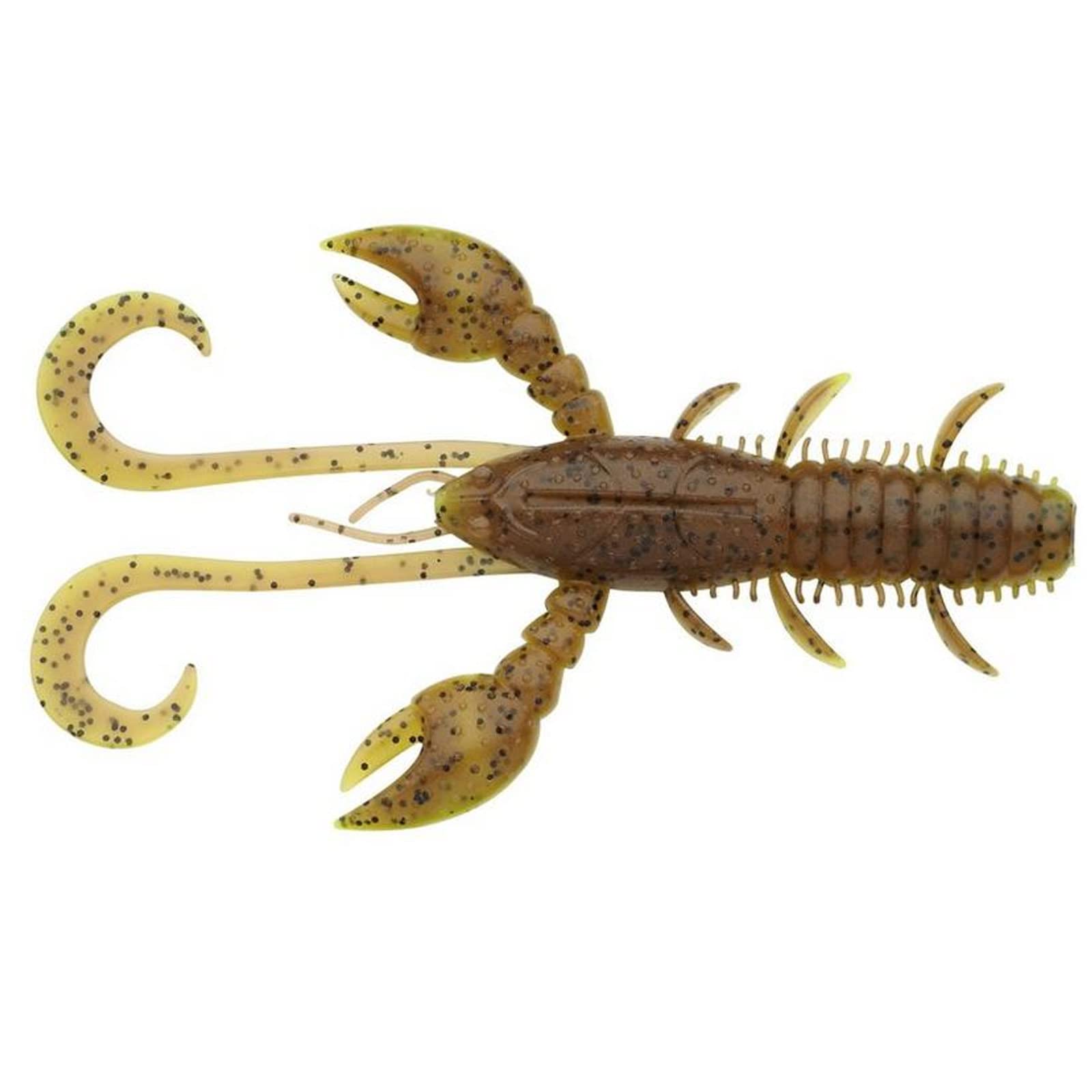 Berkley Pulse Realistic Craw; Soft Plastic Crayfish Lure for Freshwater Predator Fishing; Texas Rig, Carolina Rig, Cheb Rig, Ned Rig & Jighead; Shrimp-Flavored for Perch, Zander, 7cm, Brown Chartreuse — image 1
