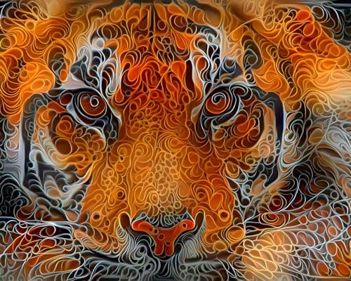 Toile murale yeux de tigre impression premium 50x70 cm épurée