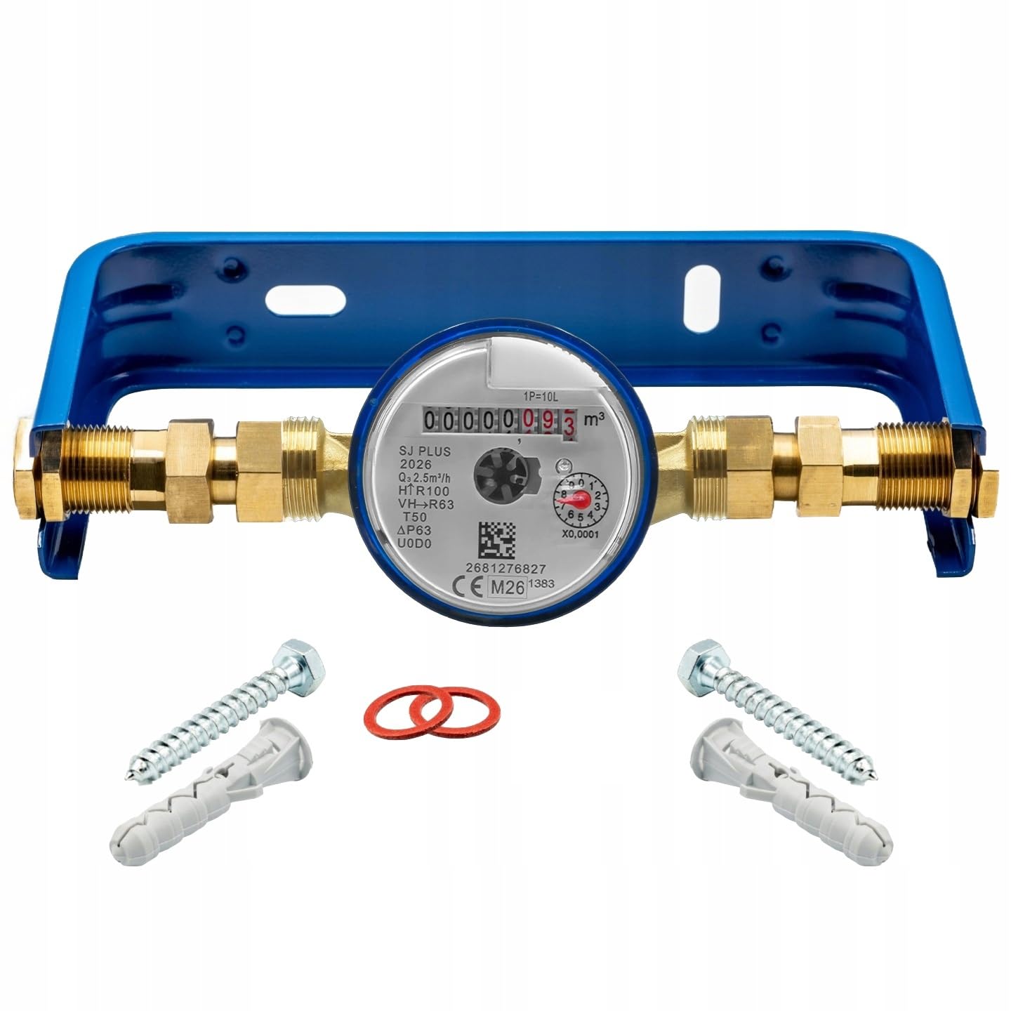KNM Trade Compteur Eau Froide DN15 Antimagnétique, Acier, 110mm | filetage 3/4", Q3 2,5 m³/h, MID conforme, installation cuisine, durable
