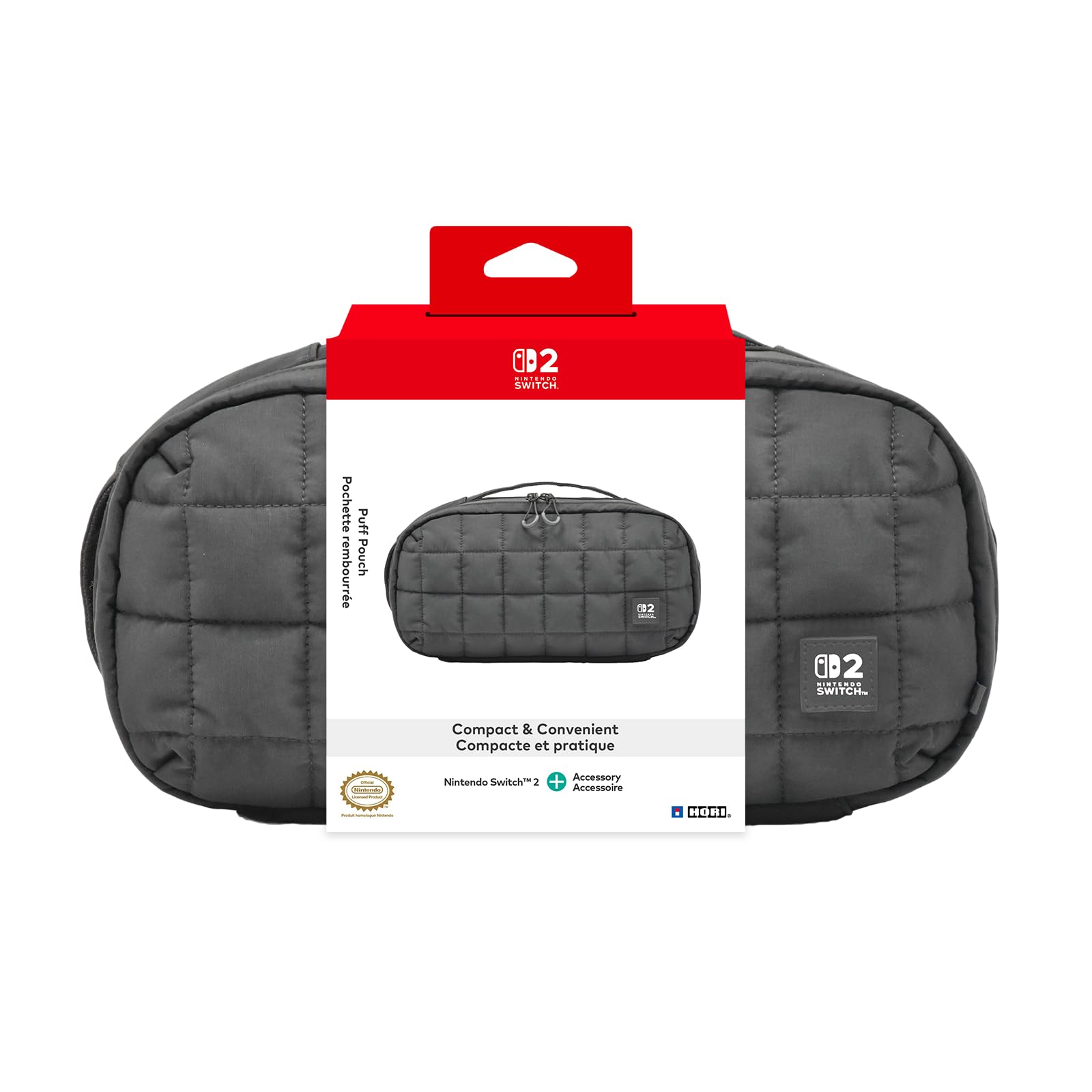 HORI Puff Pouch (Black) Carrying Pouch for Nintendo Switch 2 - Officially Licensed by Nintendo