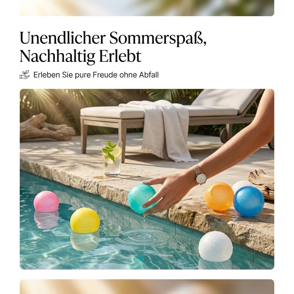 12 Stück Wasserbomben Selbstschließend Wiederverwendbar, Schnellfüller Silikon Spritzbälle für Erwachsene, Wasserbomben Silikon für Outdoor, Wasserpark,Wasserspielzeug (A)