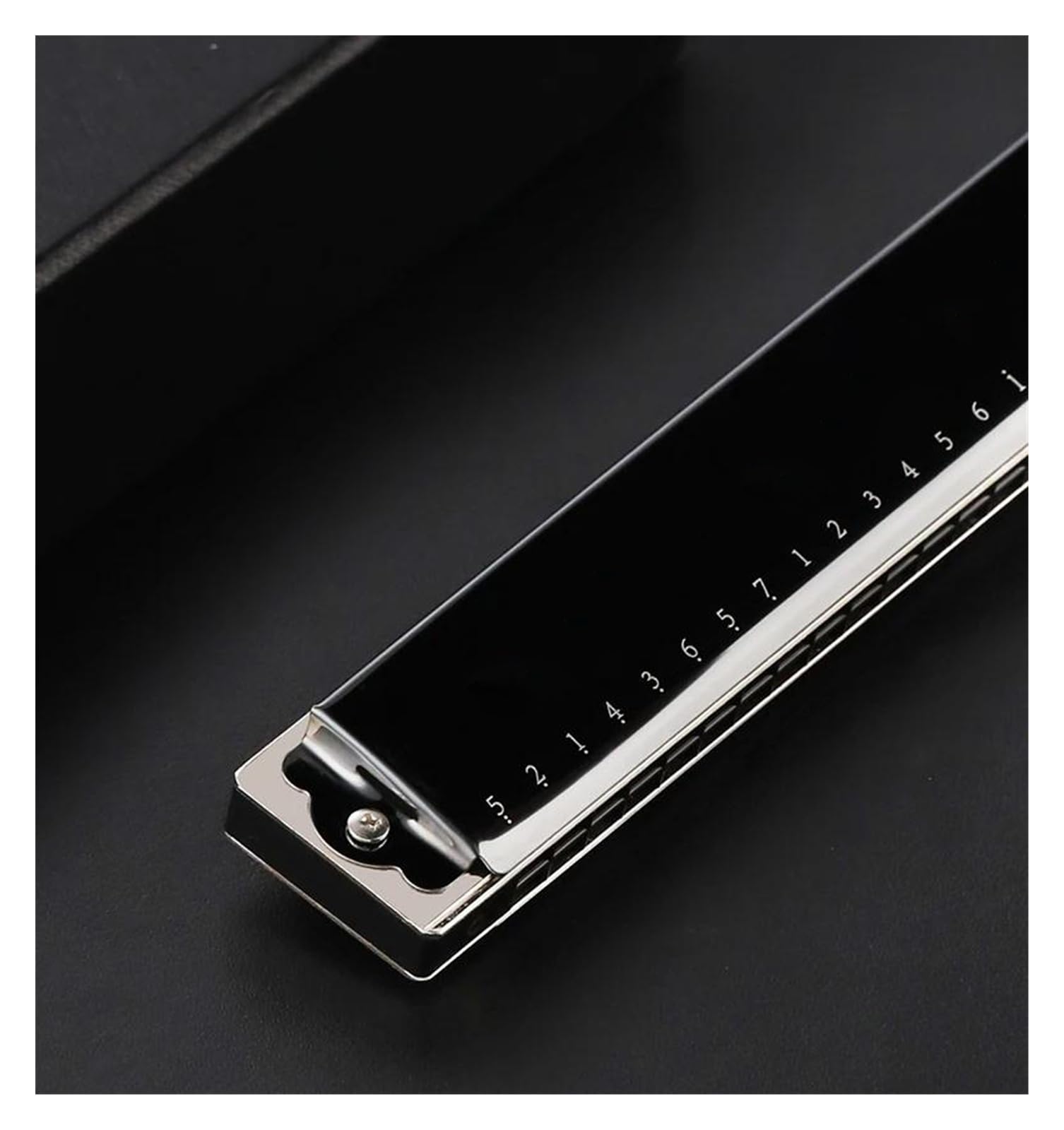 Mundharmonika 24 Löcher Tremolo Mundharmonika C Key Polyphonie Mundharmonika Mundharmonika(Silver)
