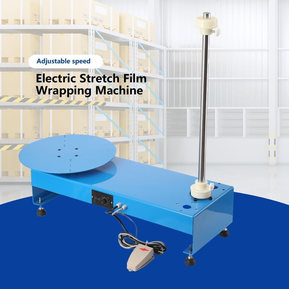 Halbautomatischer Stretchfolienspender mit elektrischem Drehtisch für Industrieverpackungen