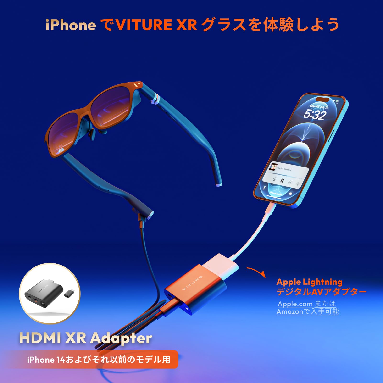VITURE HDMI XRグラス用アダプター iPhone 14以前モデル対応