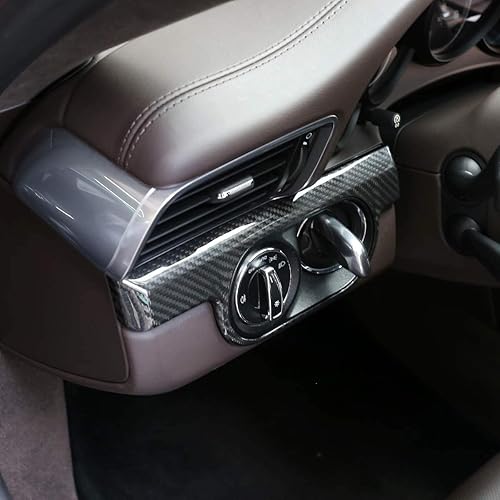 Miniatura 4 de YIWANG 100% fibra de carbono real coche consola central decoración panel cubierta Trim 6 unids para Porsche 911 718 mano izquierda conducción