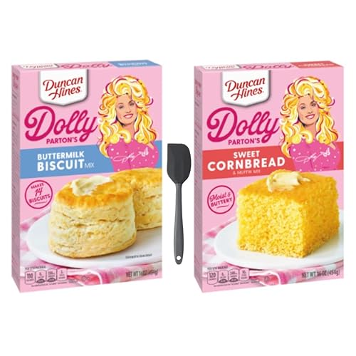 Duncan Hines Dolly Parton's - Paquete de mezcla de pan de maíz y galletas, incluye una (1) mezcla de galletas de suero de leche de 16 onzas, una (1)
