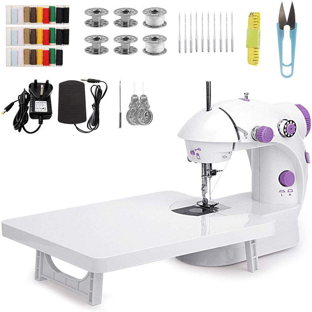 Buy Mini Sewing Machine with Extension Table and Foot Pedal, Double