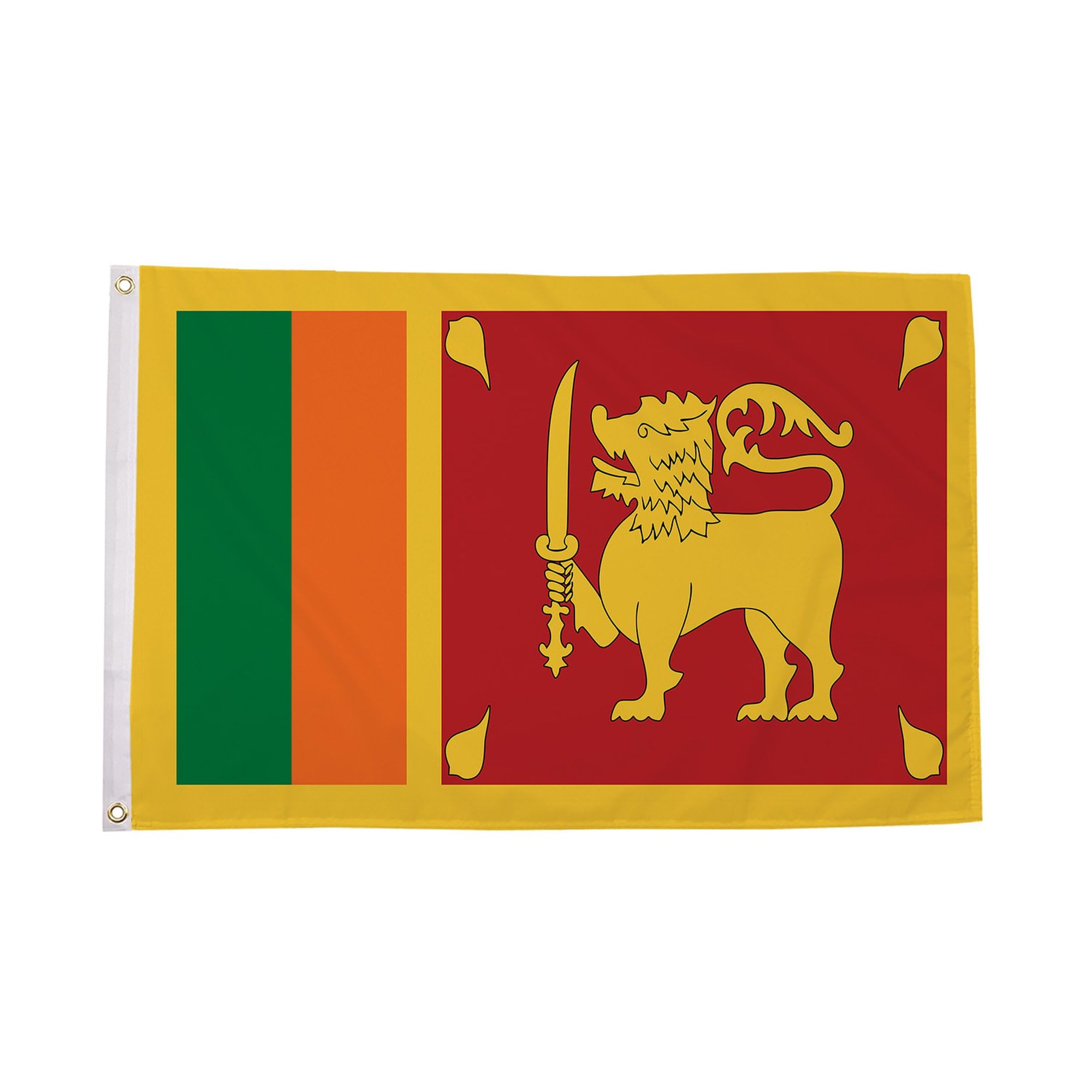 Flagtex Sri Lanka Large Flag 8ft x 5ft Premium Sri Lankan National Flag Yellow Orange Green Maroon Lion Sword Fade Resistant Polyester Double Stitched Reinforced 240cm x 150cm Outdoor Banner Display