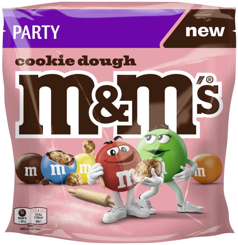 M&M'S Cookie 4x 675g (2700g) Schokolinsen I Milchschokolade mit einem Konfekt aus Keksteig-Kern, in einer Zuckerhülle